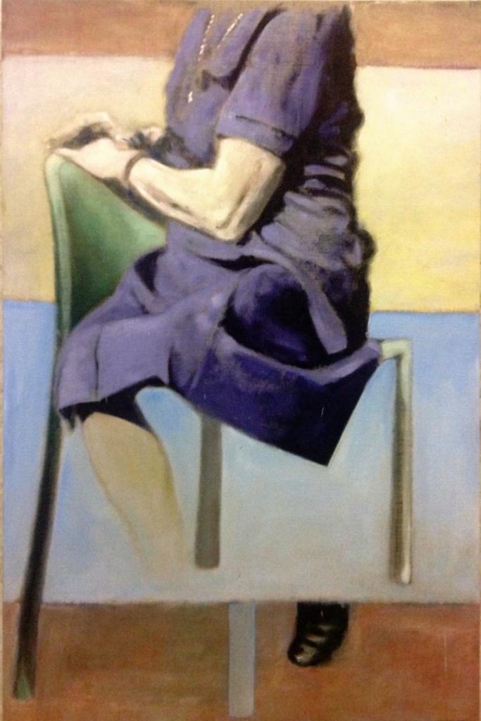 Vanishing lady by Koen Fillet. Oil on canvas, 90 x 130 cm, 2014.
